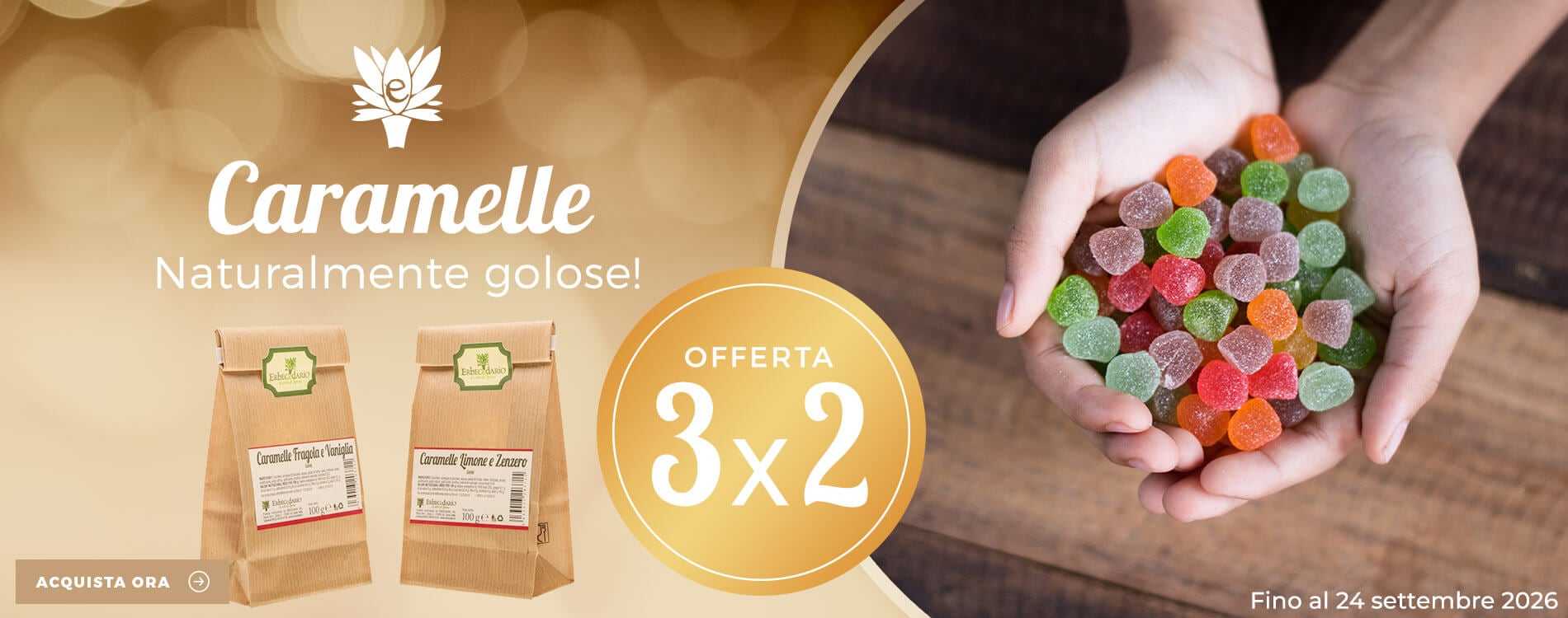Vendita online caramelle naturali artigianali alle erbe erboristeria Erbecedario