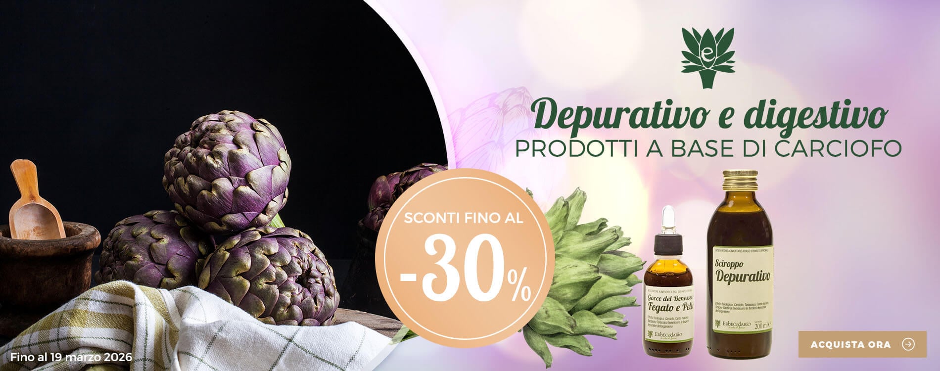 Vendita online prodotti naturali con Carciofo erboristeria Erbecedario