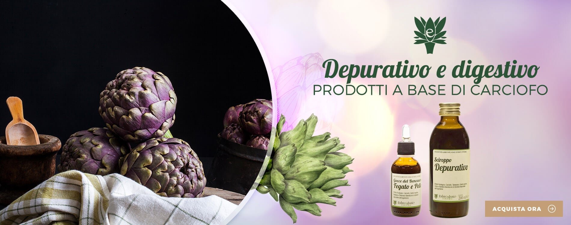 Vendita online prodotti naturali con Carciofo erboristeria Erbecedario