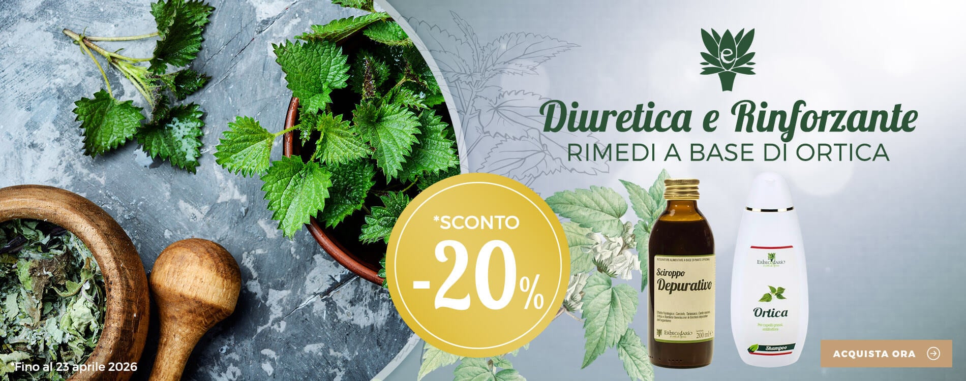 Vendita online prodotti naturali con Ortica (Urtica Dioica) erboristeria Erbecedario