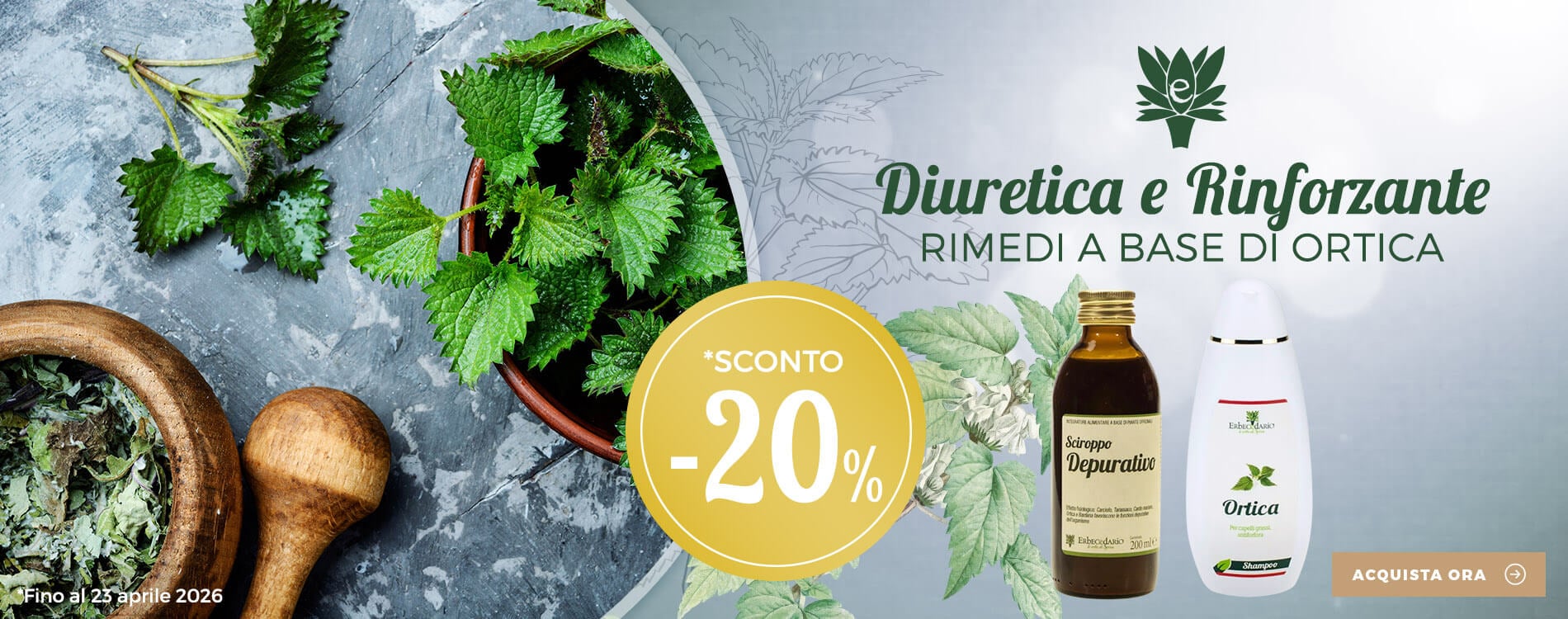 Vendita online prodotti naturali con Ortica (Urtica Dioica) erboristeria Erbecedario