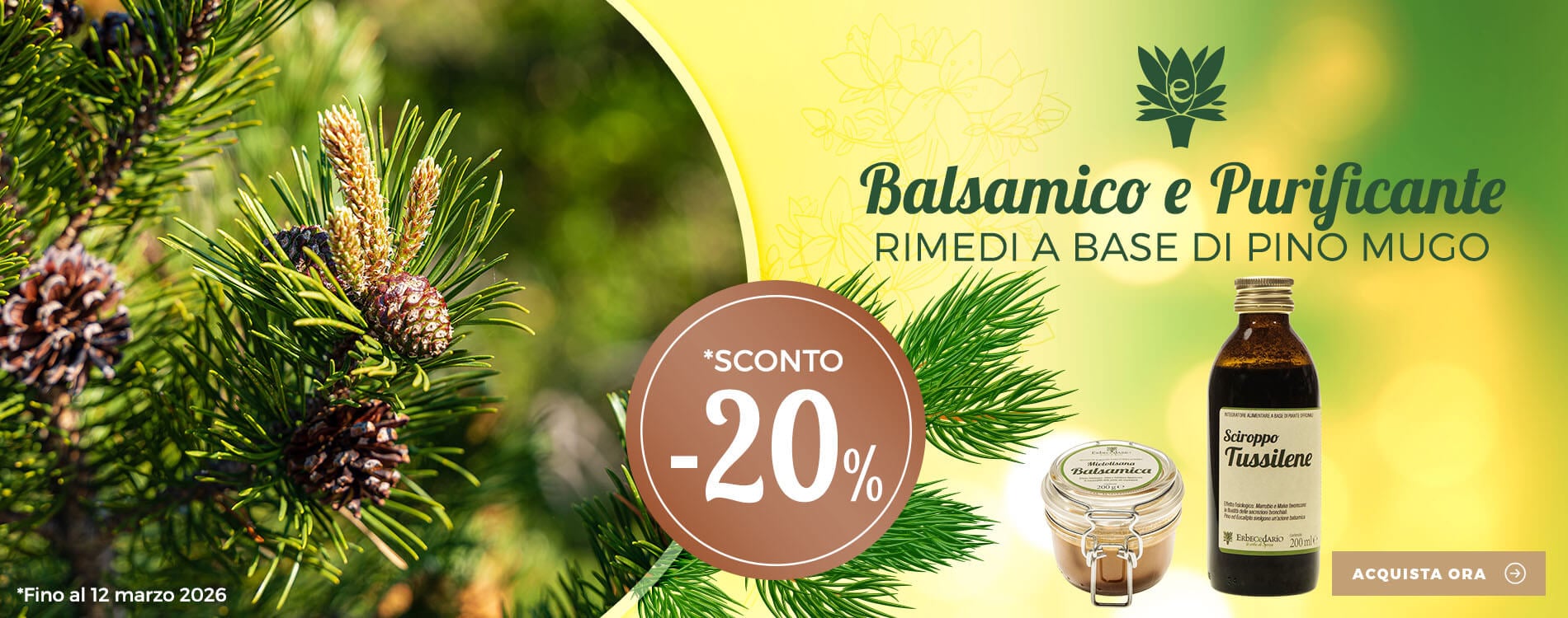 Vendita online prodotti naturali con Pino Mugo erboristeria Erbecedario