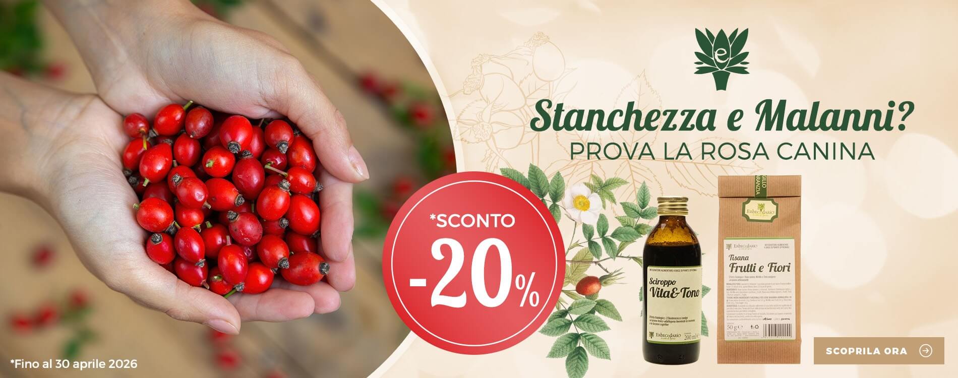 Vendita online prodotti naturali con Rosa Canina erboristeria Erbecedario