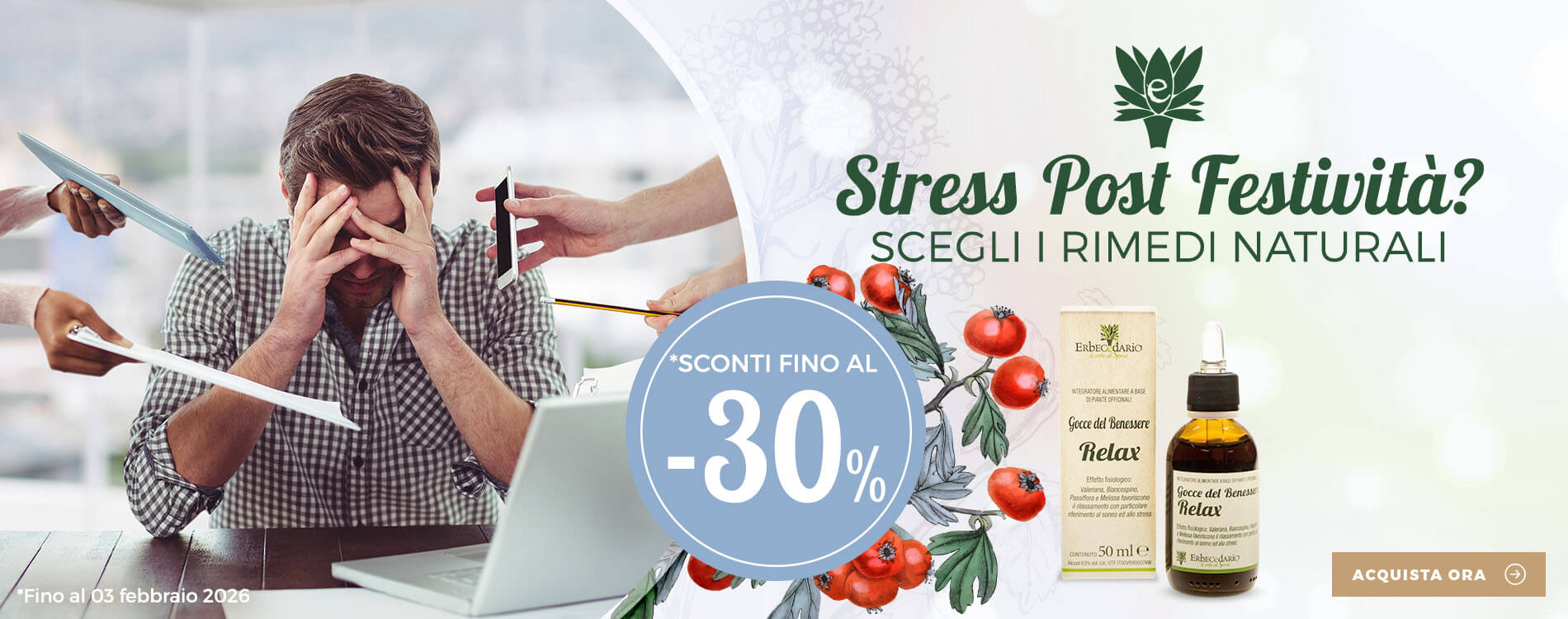 Vendita online prodotti naturali stress nervosismo erboristeria Erbecedario