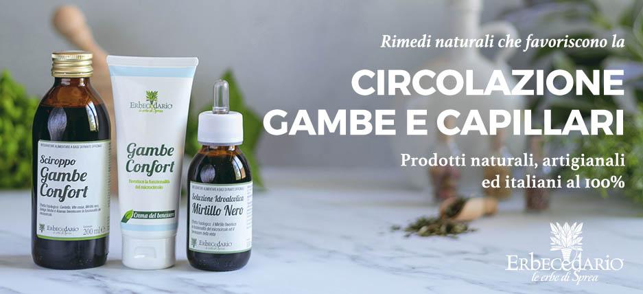 Vendita online prodotti e rimedi naturali circolazione gambe stanche e pesanti erboristeria Erbecedario