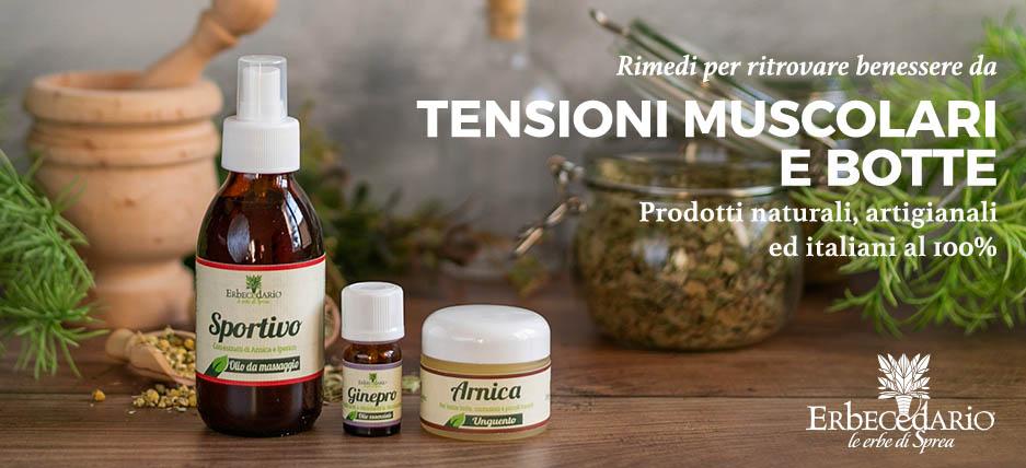 Vendita online integratori e rimedi naturali per botte, strappi, contratture, slogature e dolori muscolari erboristeria Erbecedario