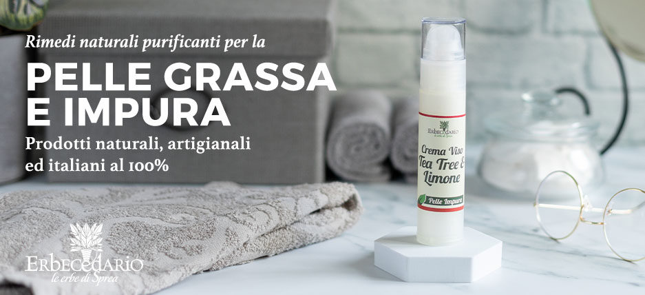 Vendita online prodotti e rimedi naturali pelle grassa impura viso erboristeria Erbecedario