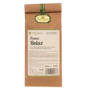 Tisana rilassante Erbecedario con melissa, biancospino, passiflora, lavanda