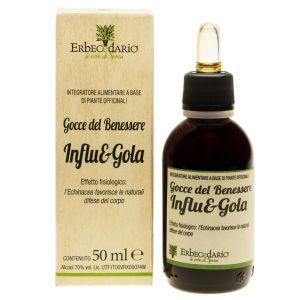 Vendita online Gocce del Benessere Influ Gola erboristeria Erbecedario, integratore difese immunitarie, raffreddore, mal di gola