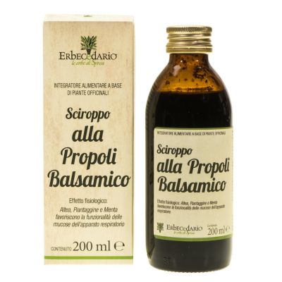 Sciroppo propoli balsamico Erbecedario, rimedio naturale tosse, catarro, gola infiammata